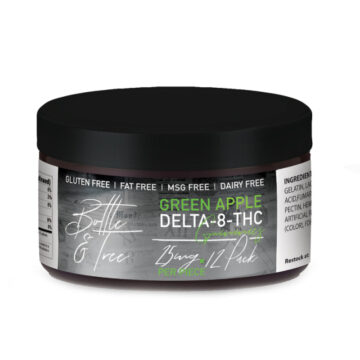 Bottle & Tree Delta 8 THC Gummies - Green Apple Rings - 25mg