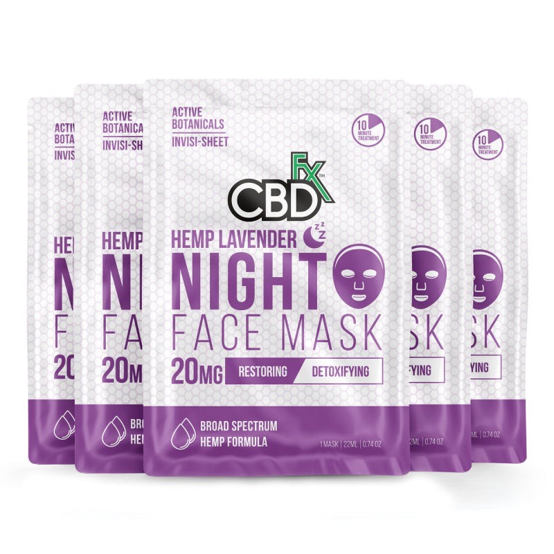 CBDfx Lavender CBD Face Mask - 20mg (5 Pack)