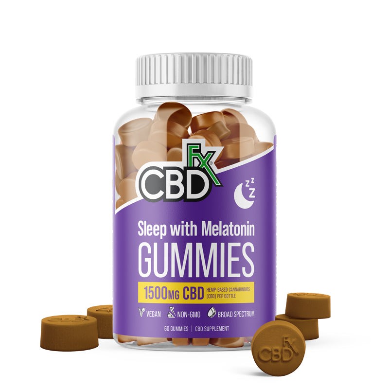 CBDfx CBD Broad Spectrum Melatonin Sleep Gummies - 25mg - 1500mg