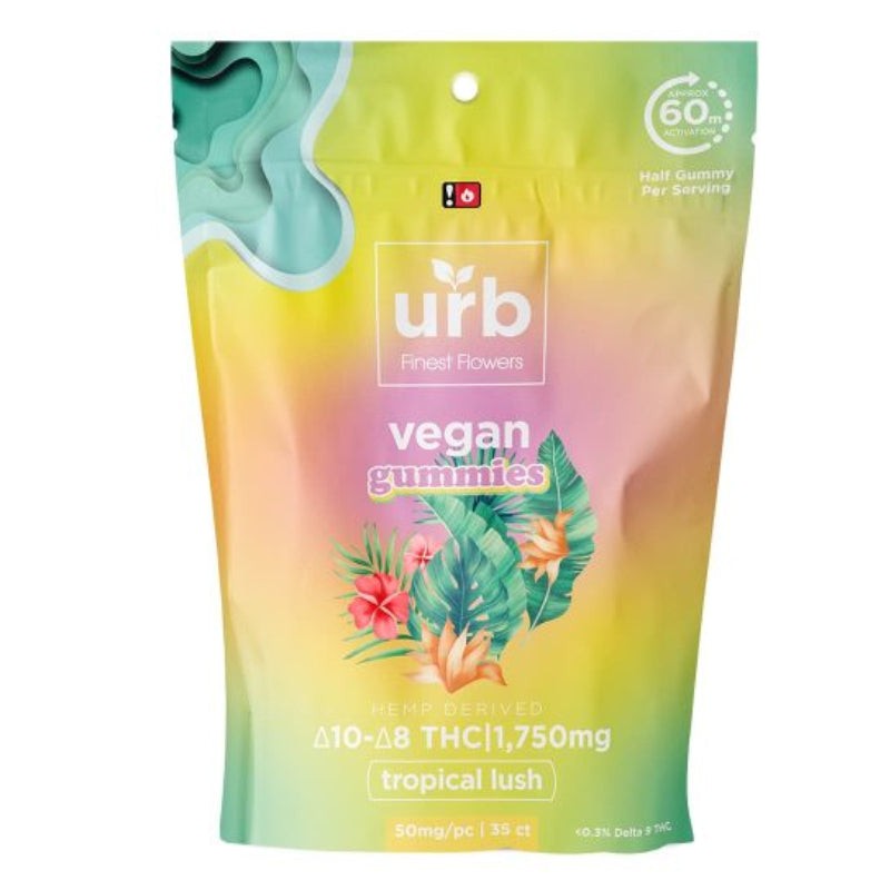 Urb Finest Flowers D8:D10 THC Vegan Gummies - Tropical Lush - 50mg