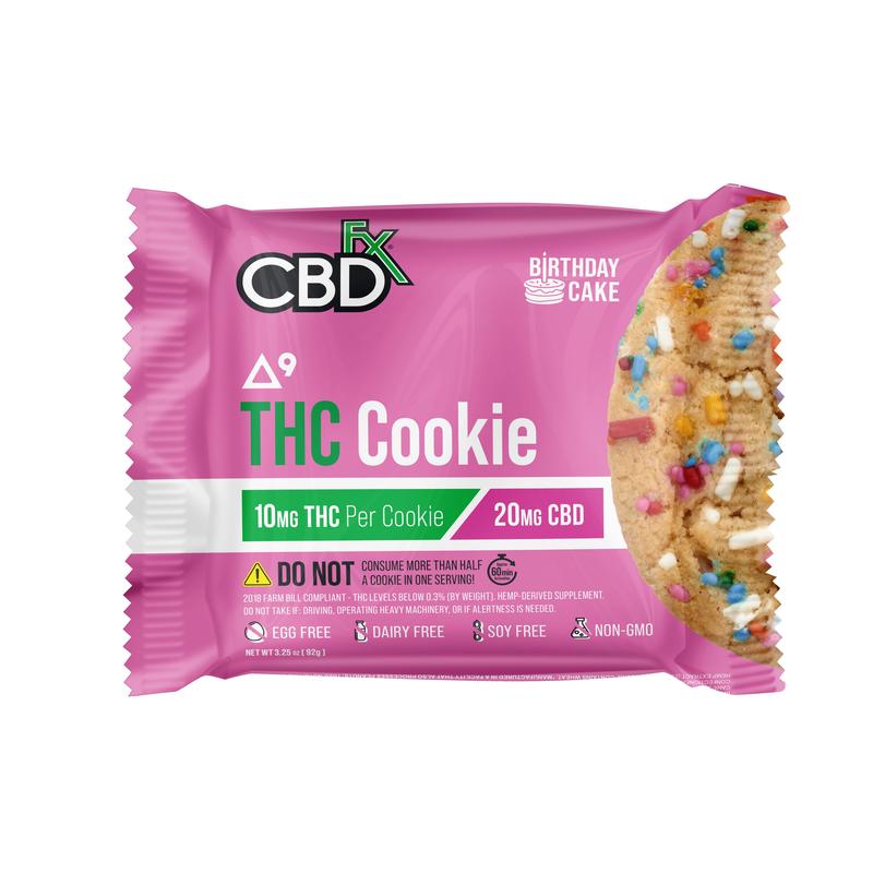 CBDfx THC Edibles Birthday Cake Delta 9 Cookie CBD/THC - 10mg - 20mg