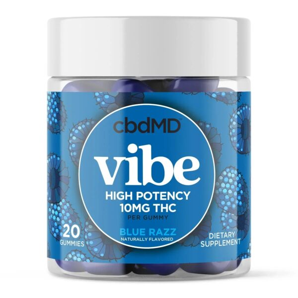 Vibe_10mg_THC_20ct_Gummies_Blue_Razz_Jar