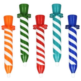 Birthday Candle Glass Chillum | 4.25" | Assorted Colors | 5pc Set
