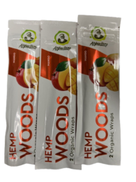 Afghan Hemp Woods Herbal Organic Natural 2 Mango Flavor Papers Wraps Per Pack (3 Count)
