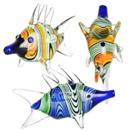 Freaky Fish Hand Pipe - 5.25"/Colors Vary