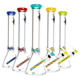1Stop Glass 16" Beaker w/ Ice Pinch Designer Colors
