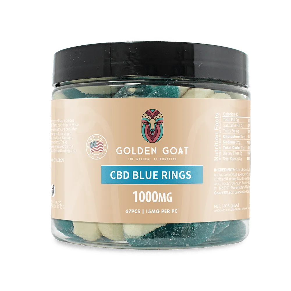 CBD Gummies 1000MG - Blue Raspberry Rings
