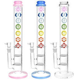 Chakra Straight Tube Water Pipe - 17" / 19mm F / Colors Vary