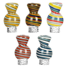Spiral Candy Stripe Vortex Ball Carb Cap - 29mm/Colors Vary