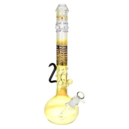Amber Menagerie Bubble Base Water Pipe - 15" / 14mm F