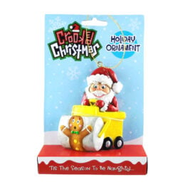 Crooked Christmas Ornament - Roller Santa