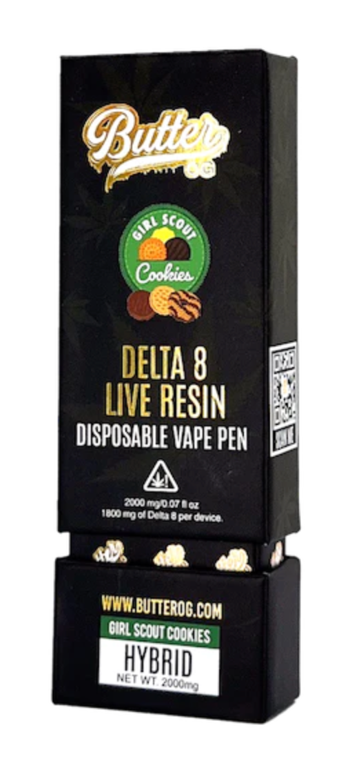 Butter OG Delta 8 Live Resin Disposable Vape 2G - Girl Scout Cookies (Indica)