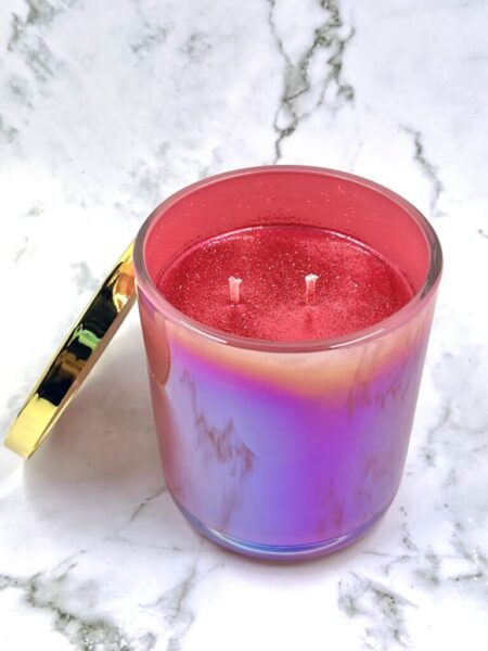 Vegan Soy Hemp-Infused Crystal Candle |Le Fleuer Rose (PINK)