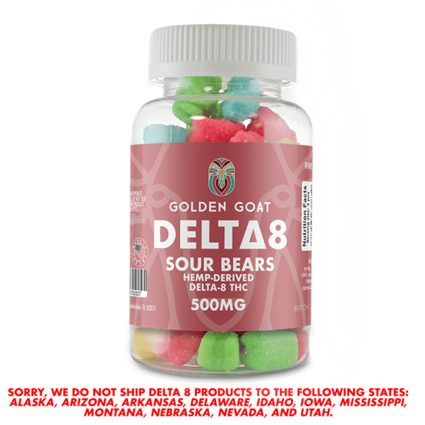 Delta 8 Gummies 500mg - Sour Gummy Bears