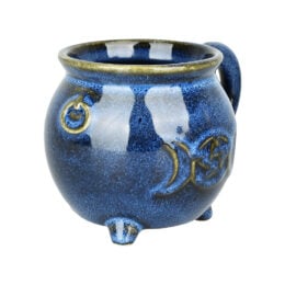 Blue Glazed Pentagram Moon Ceramic Mug - 15oz
