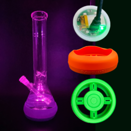 Bong Base Bumper USB Rechargeable 4.25in-6in Bases Silicone Fits Variety of Shapes