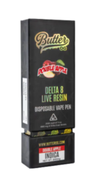 Butter OG Delta 8 Live Resin Disposable Vape 2G - Double Apple (Indica)