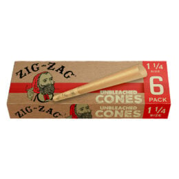 24PC DISPLAY - Zig Zag Unbleached Paper Cones - 6pk / 1 1/4"