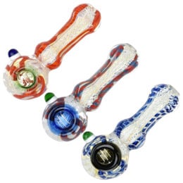 Luscious Lace Glass Spoon Pipe - 4.25" / Colors Vary