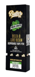 Butter OG Delta 8 Live Resin Disposable Vape 2G - Fresh MInts (Sativa)