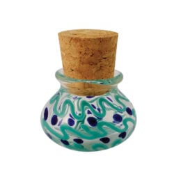 2.5" Multicolored Glass Jar w/ Squiggles & Dots - Includes C