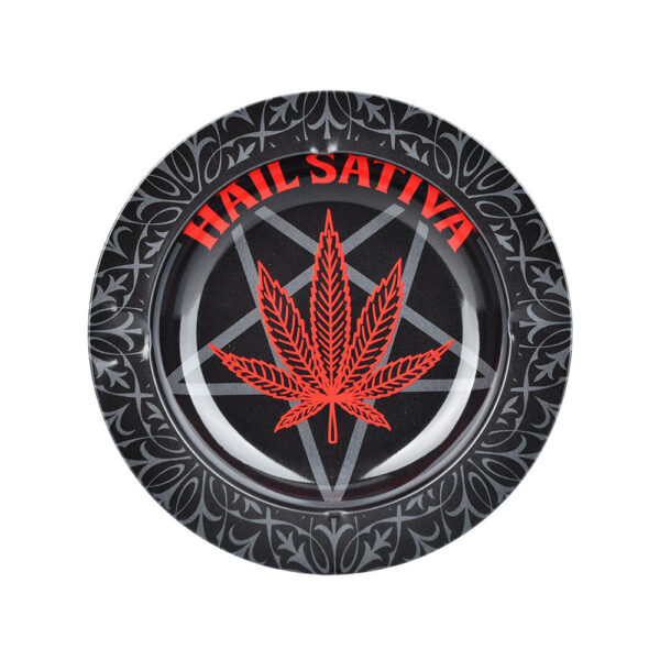 Hail Sativa Round Metal Ashtray - 5.25"
