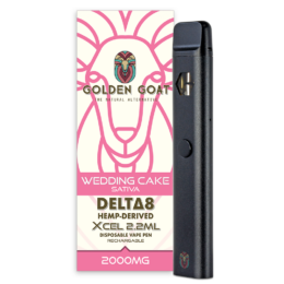 Delta-8 THC Vape Device, 2000mg, Rechargeable/Disposable - Wedding Cake