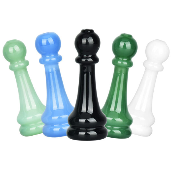 5PC SET - Pulsar Chess Pawn Chillum Pipe - 3"/Colors Vary