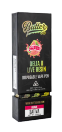 Butter OG Delta 8 Live Resin Disposable Vape 2G - Guava (Sativa)