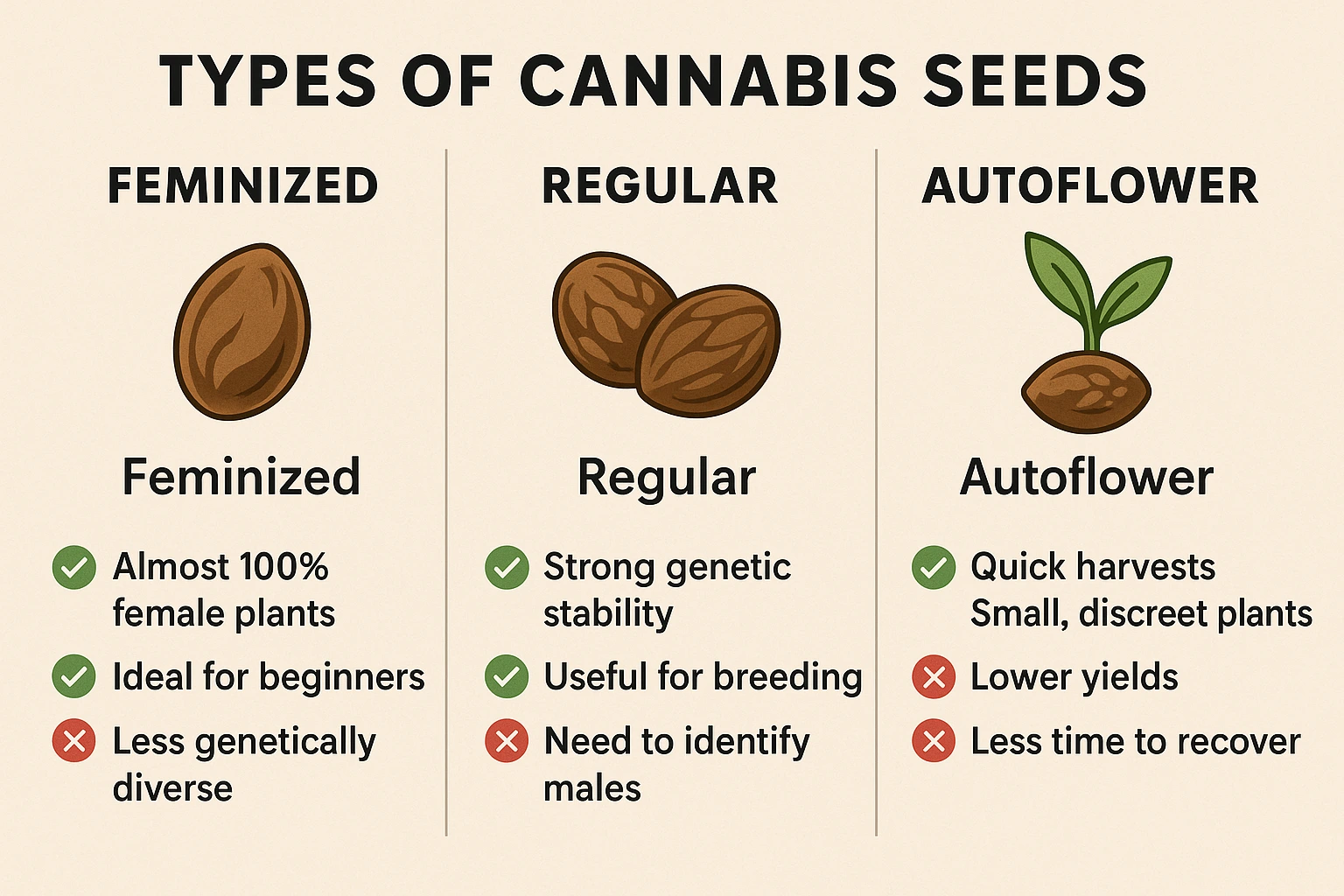 What Are Cannabis Seeds? Types, Genetics & Legality Explained 3 types of seeds