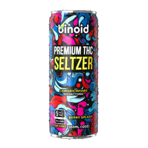 Binoid THC Seltzer – Good Vibes Cannabis Drink (4 Pack) – Berry Splash