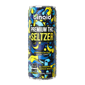 Binoid THC Seltzer – Good Vibes Cannabis Drink (4 Pack) – Blueberry Lemon