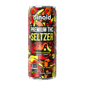 Binoid THC Seltzer – Good Vibes Cannabis Drink (4 Pack) – Fruit Punch