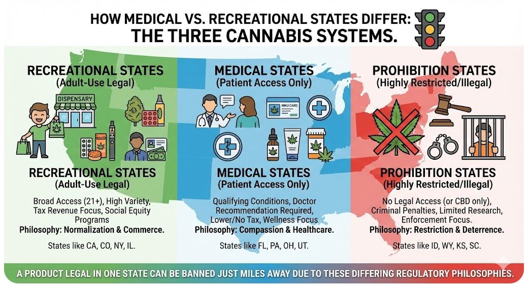 How Medical vs. Recreational States Differ