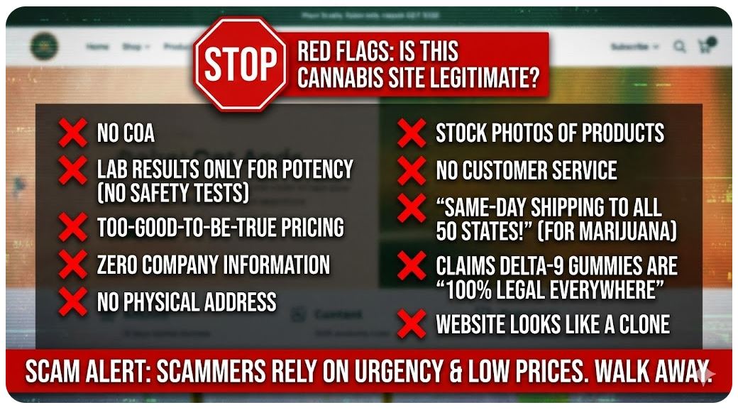 Red Flags That a Cannabis Site Isn’t Legitimate