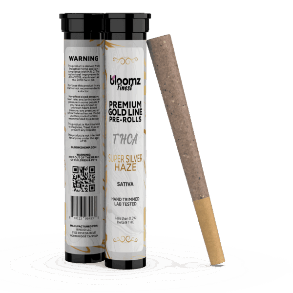 Bloomz Exotic THCA Pre-Rolls Gold Line Super Silver Haze