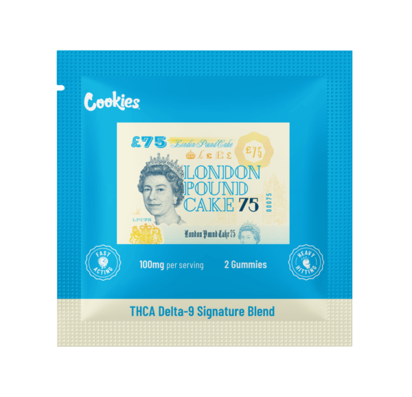 a pack of london pound cake thca delta 9 thc gummies by cookies