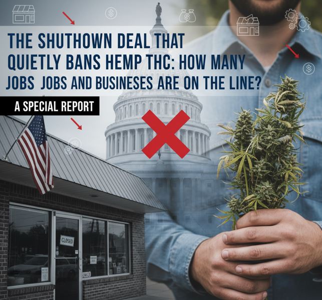 Featured image for “The Shutdown Deal That Quietly Bans Hemp THC: How Many Jobs and Businesses Are On the Line?”