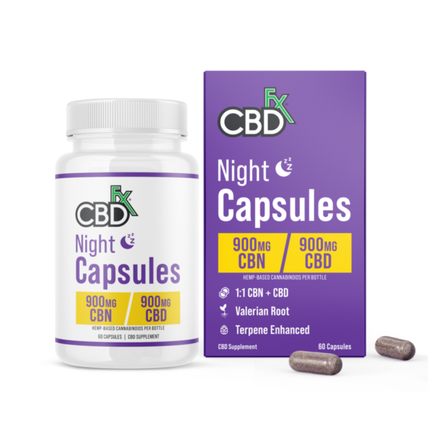 CBDfx CBD + CBN Night Capsules For Sleep 1:1 Ratio 900mg Review