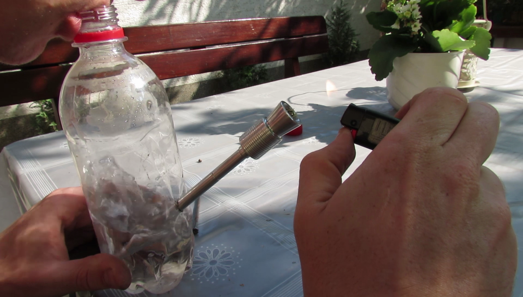 homemade bong bottle