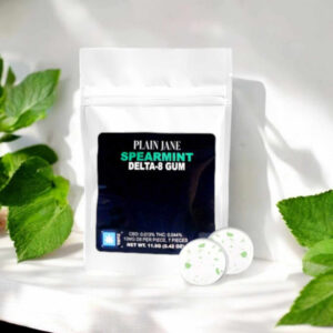 a pack of Delta 8 Spearmint Gum by plain jane