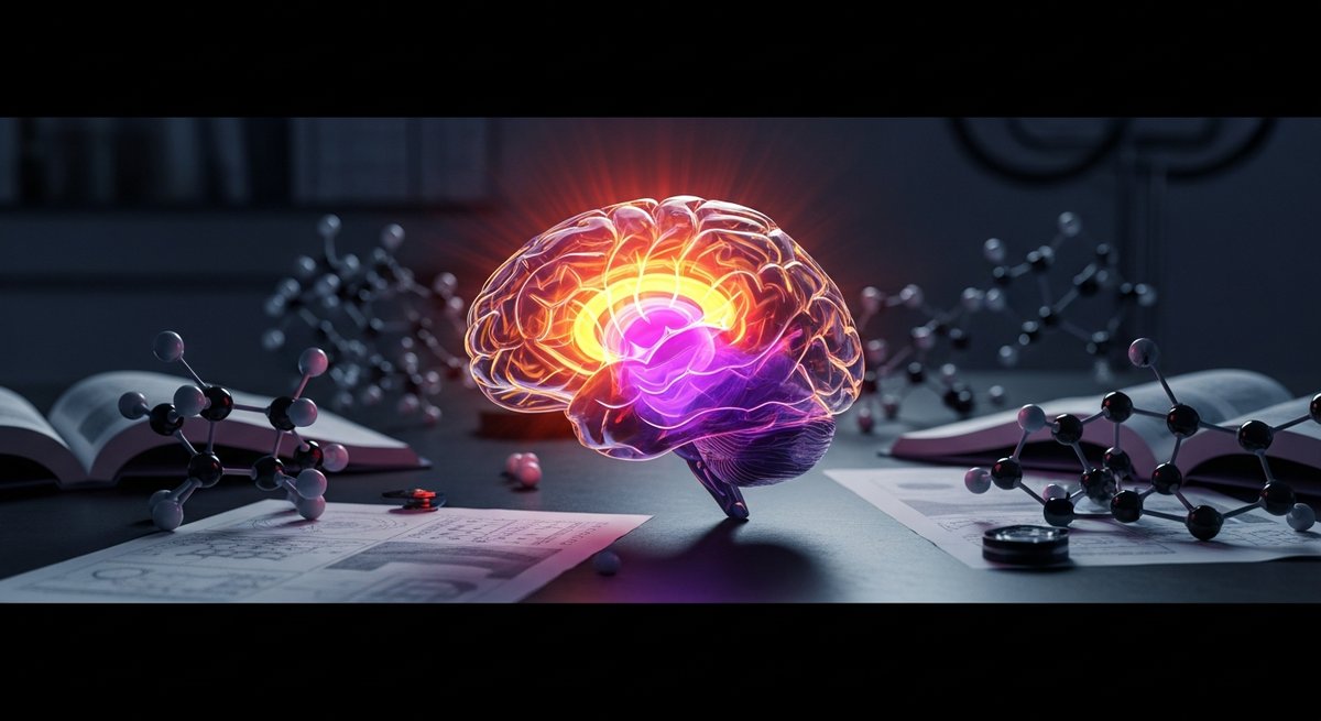 Can THC Gummies Help You Focus? What the Science Says 15 Glowing translucent human brain model with highlighted prefrontal cortex on a dark laboratory surface