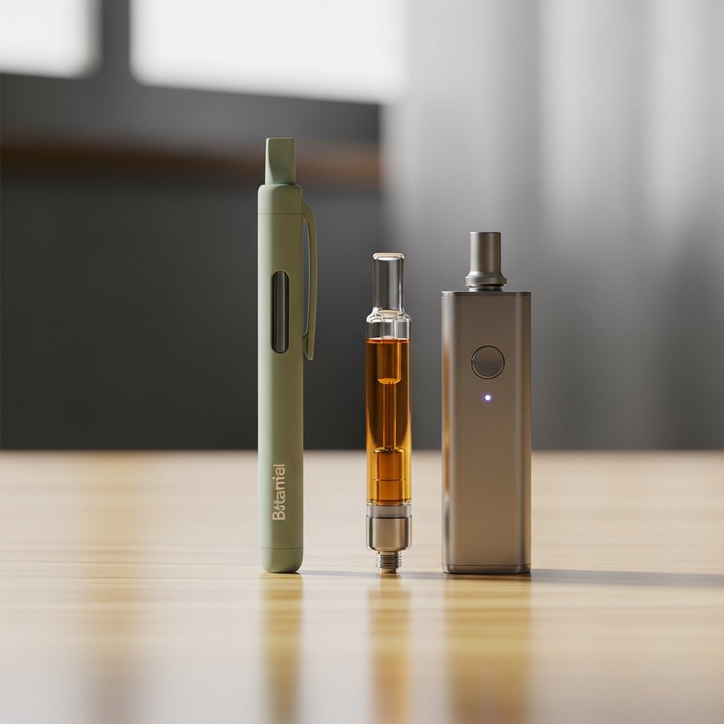 Best Vapes for Sleep: Strains and Products That Help 15 Disposable vape pen and 510-thread cartridge vape side by side on a wooden surface for format comparison