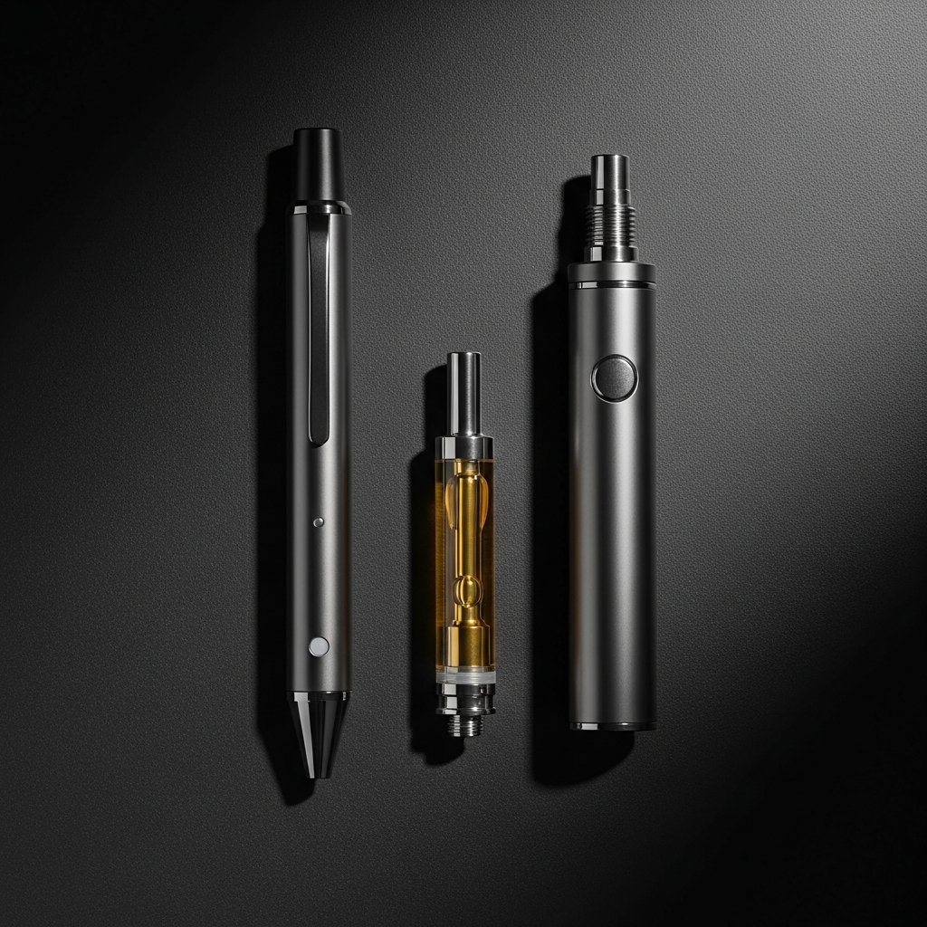 Indica Vape Pens for Sleep: What to Look For 14 Disposable vape pen and a 510-thread cartridge battery system displayed side by side for comparison in a clean flat lay.