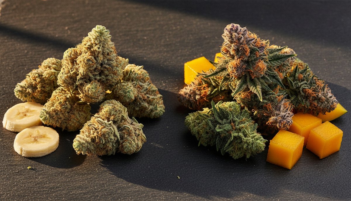Featured image for “Banana Kush Strains vs Mango Kush Strains — Which Is Right for You?”