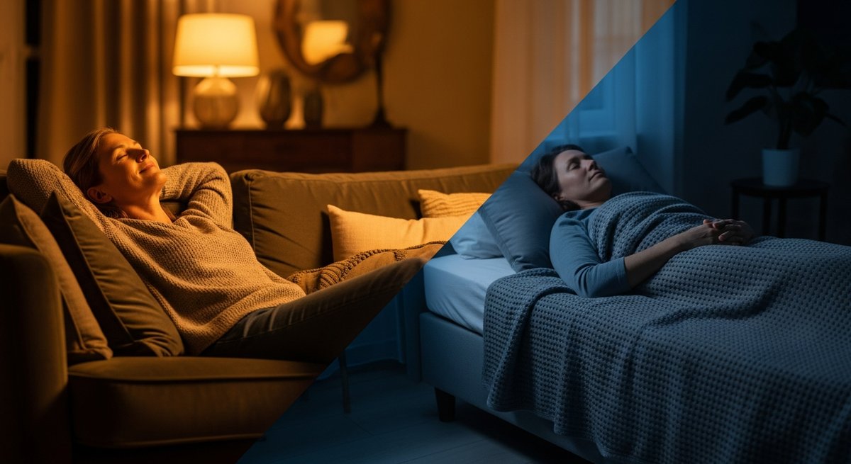 Grandaddy Purple strain vs Grape Ape strain — Which Is Right for You? 6 Two adults at rest in contrasting lighting showing the differing relaxation effects of Grandaddy Purple and Grape Ape strains