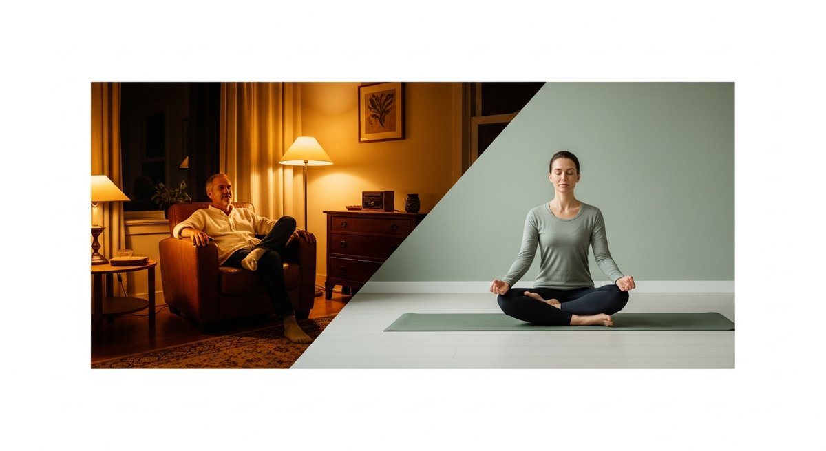 THCA Flower strain vs CBD Flower strain — Which Is Right for You? 5 Split editorial scene contrasting warm euphoric ambiance of THCA effects versus calm serene CBD relaxation mood
