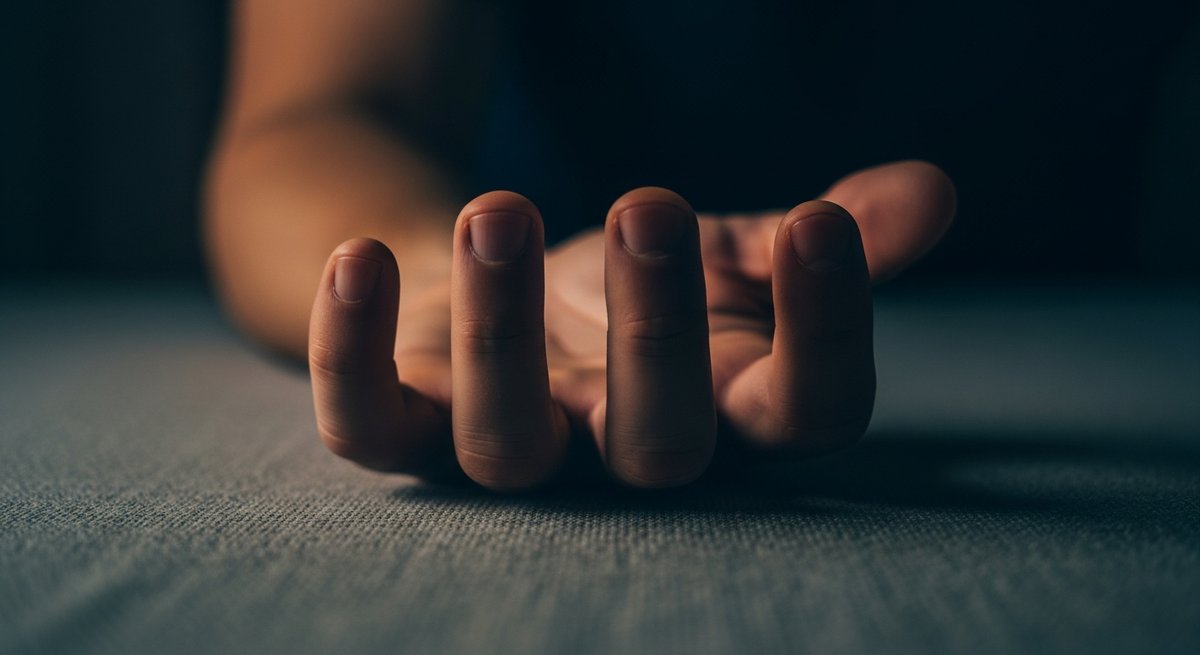 Do-Si-Dos strain vs Wedding Cake strain — Which Is Right for You? 5 Relaxed open hand resting on linen in warm amber light, evoking deep muscular relaxation and body sedation