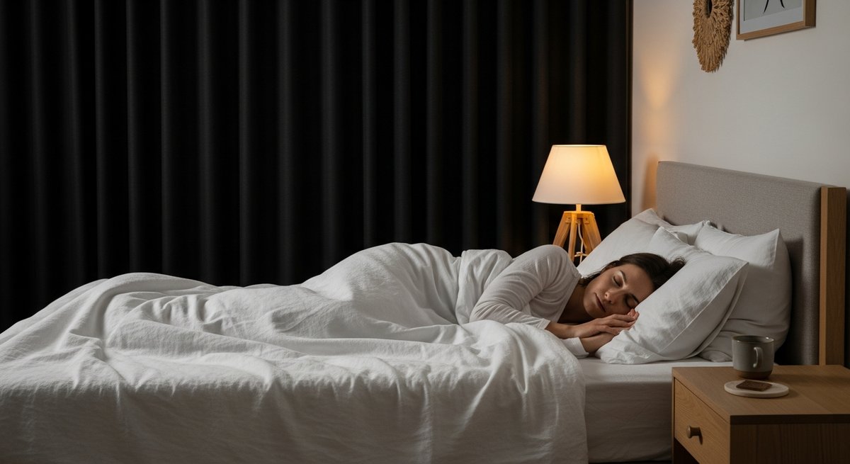King Louis XIII strain vs OG Kush strain — Which Is Right for You? 6 Adult woman sleeping peacefully in a dimly lit bedroom with white linen, illustrating cannabis use for sleep