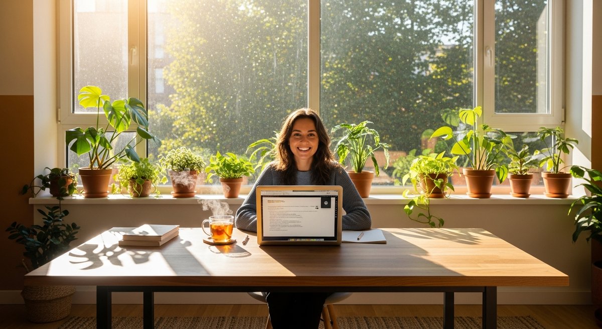 Limonene-Heavy Carts: Why This Terpene Powers Your Day 8 Alert focused adult at a bright morning desk illustrating limonene's potential energizing and mood-lifting effects